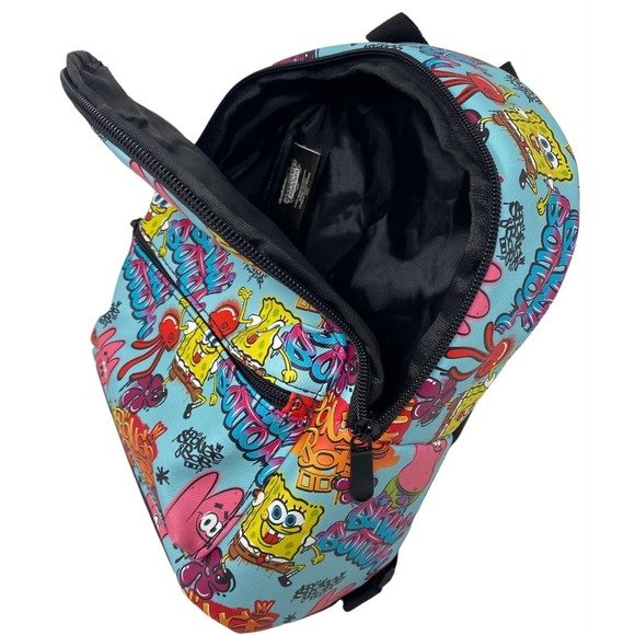SpongeBob SquarePants Nickelodeon Characters Group Faux Leather Mini Backpack - Picture 4 of 5